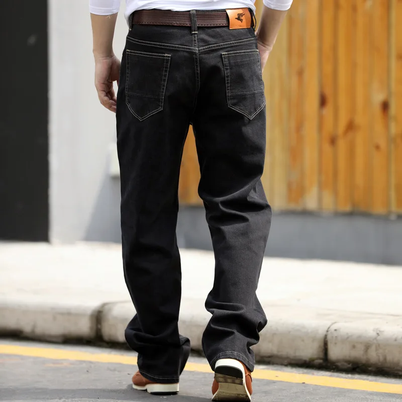 Fashion Baggy Men Wide Leg Denim Pants Harem Hip Hop  Streetwear Jeans Large Size Loose Straight Leisure Black Joggers Trousers