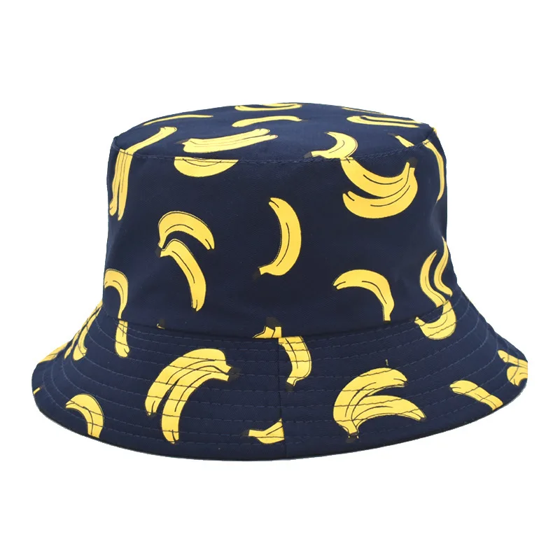 New Street Beach Bob Women Double Side Panama Hat Summer Printed Reversible Bucket Hat Men Outdoor Hip-Hop Fisherman Cap