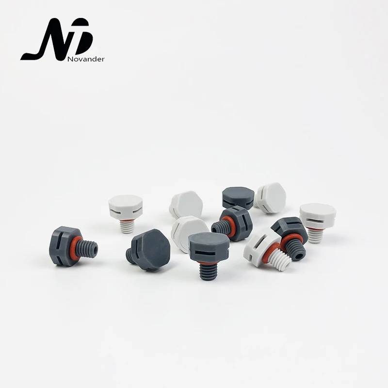 

Free Shipping 100 PCS Nylon Screw Vent Stop Plug Plastic Valve M6*1 Black