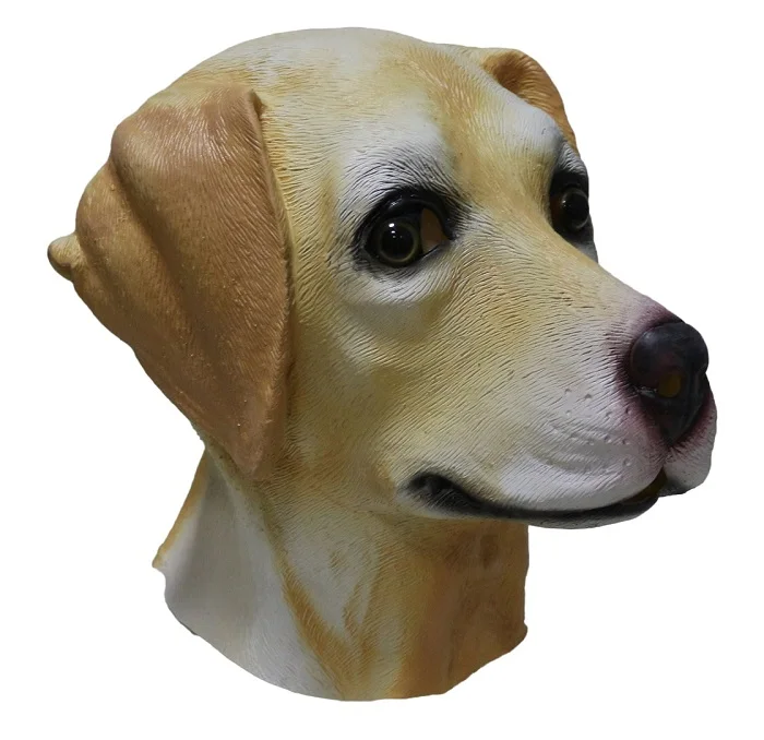 Golden Labrador Dog Mask Latex Animal Mask Costume Accessory Canine Pup Cosplay