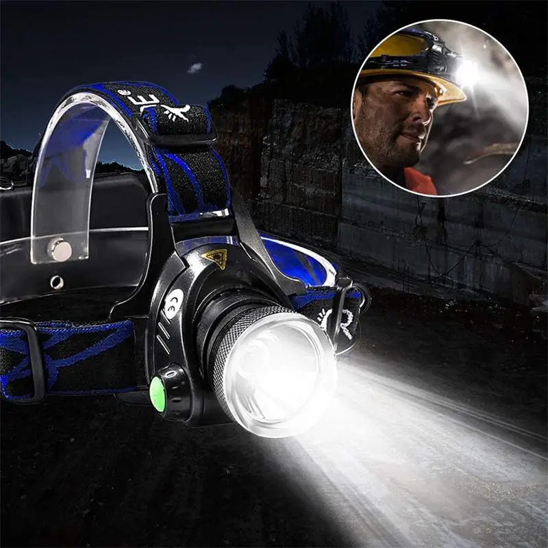 

TopCom Powerful Zoom 5W LED Headlamp USB Rechargeable Headlight Portable Adjustable 3-Mode Head Torch For Camping Hunting Fish