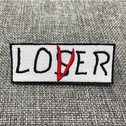 LOVER LOSER embroidery patch DIY Iron on Clothes Cropped Badges Applique for Jacket Jeans Cloth Decoration Apparel Garment