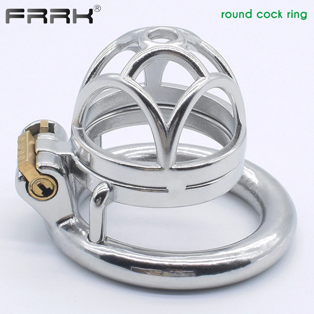 FRRK Diamond Maen\'s Chastity Device for Male Cock Cage Small Penis Rings Sexual Toys Shop Stainless Steel BDSM Bondge Belt