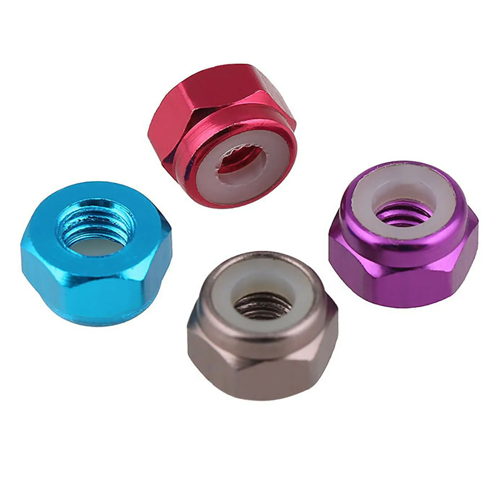 5 pz/lotto M2 M2.5 M3 M4 M5 M6 M8 in lega di alluminio anodizzato di alta qualità inserto in Nylon controdado autobloccante 11 colori