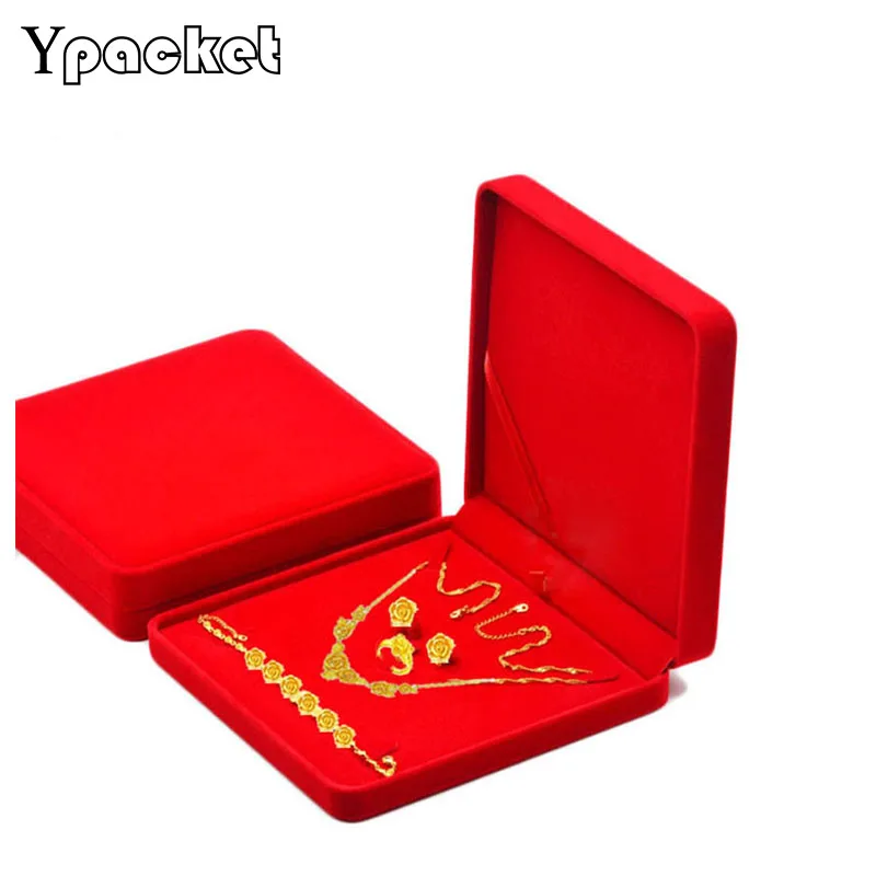 3pcs/Lot Square Jewelry Box Jewelry Set Packaging Boxes Ring Earring Necklace Display Case Jewellery Organizer 19*19*4cm