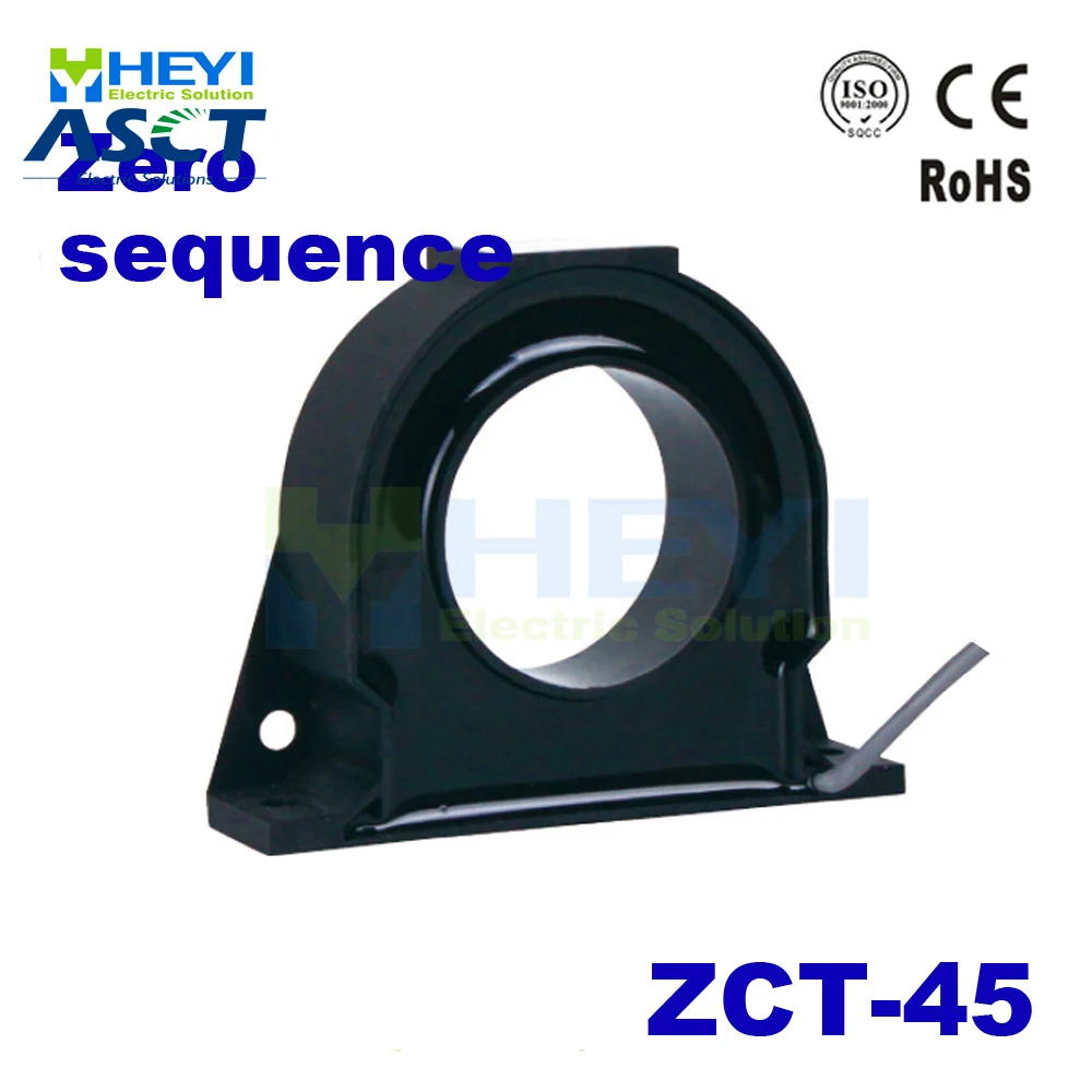 

Zero-sequence current transformer ZCT-45 0.3A/0.3mA, 1A/1mA, 1A/0.5mA single phase high precise current transformer Class 0.5