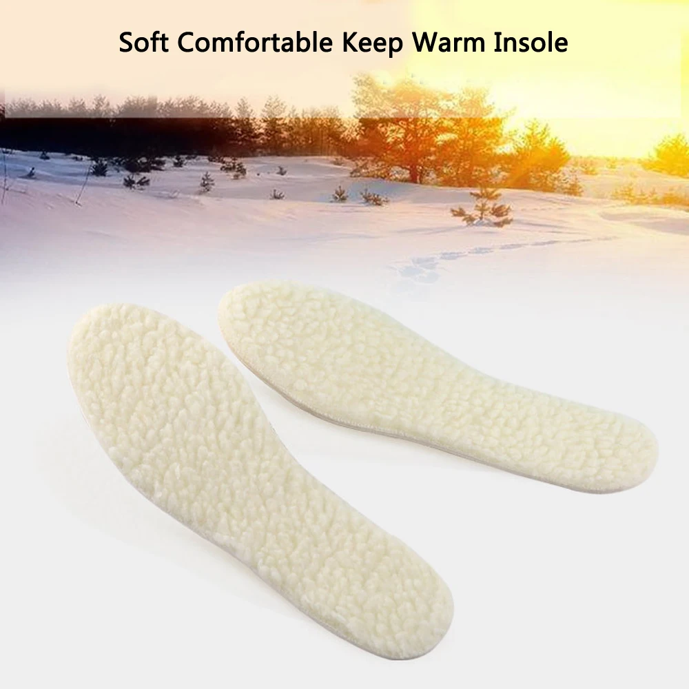 Wool Warm Heated Insoles for Kids And Adult Winter Shoes Thermal Thickened Artificial Cashmere Keep Warm Shoe Insert Foot Warmer