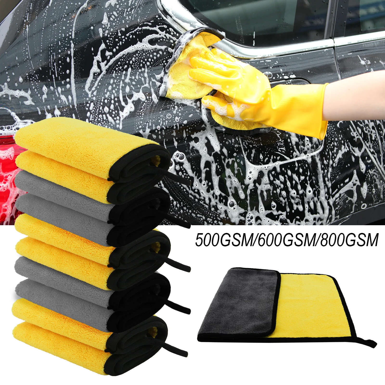 

5PCS Microfiber Towel Car Microfiber Cloth Wash Towel Microfiber Cleaning Cloth Car Wash Drying Towel Auto Detailing