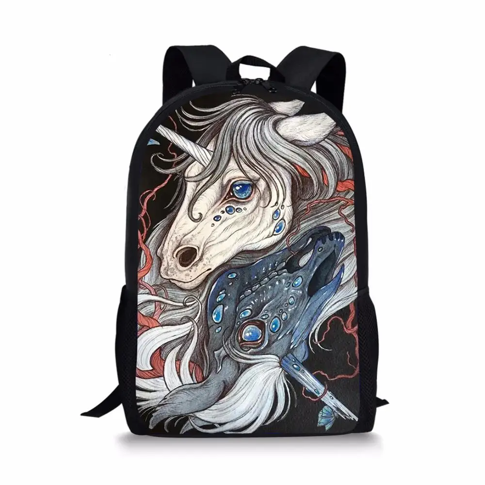 New Teenager Lightweight Backpacks Fashion Unicorn Printed Schoolbag Boys Girls Bookbag Travel Bag Men Women Backpack Mochila