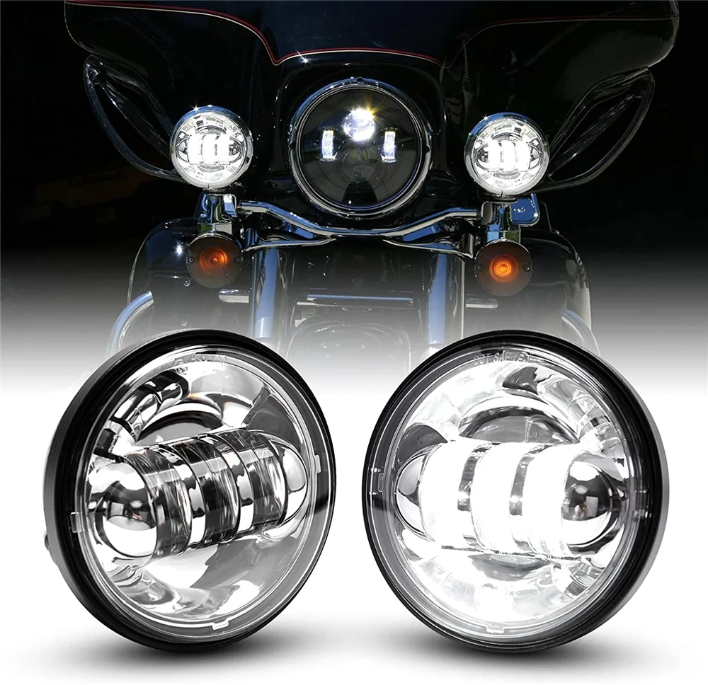 1Pair 4.5inch LED Foglamp Motorcycle LED Lamp Running Light Fog Light For Harley Davidson Glide FLHTC FLHT FLHTK FLHR FLHTCUSE