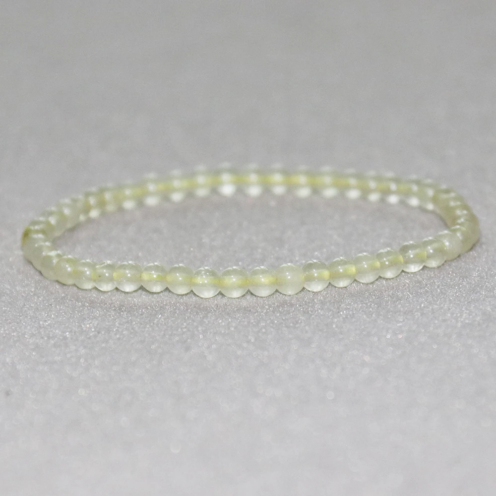 MG0068 Wholesale Natural 4 MM Lemon Jade Bracelet Womens Mini Gemstone Jewelry