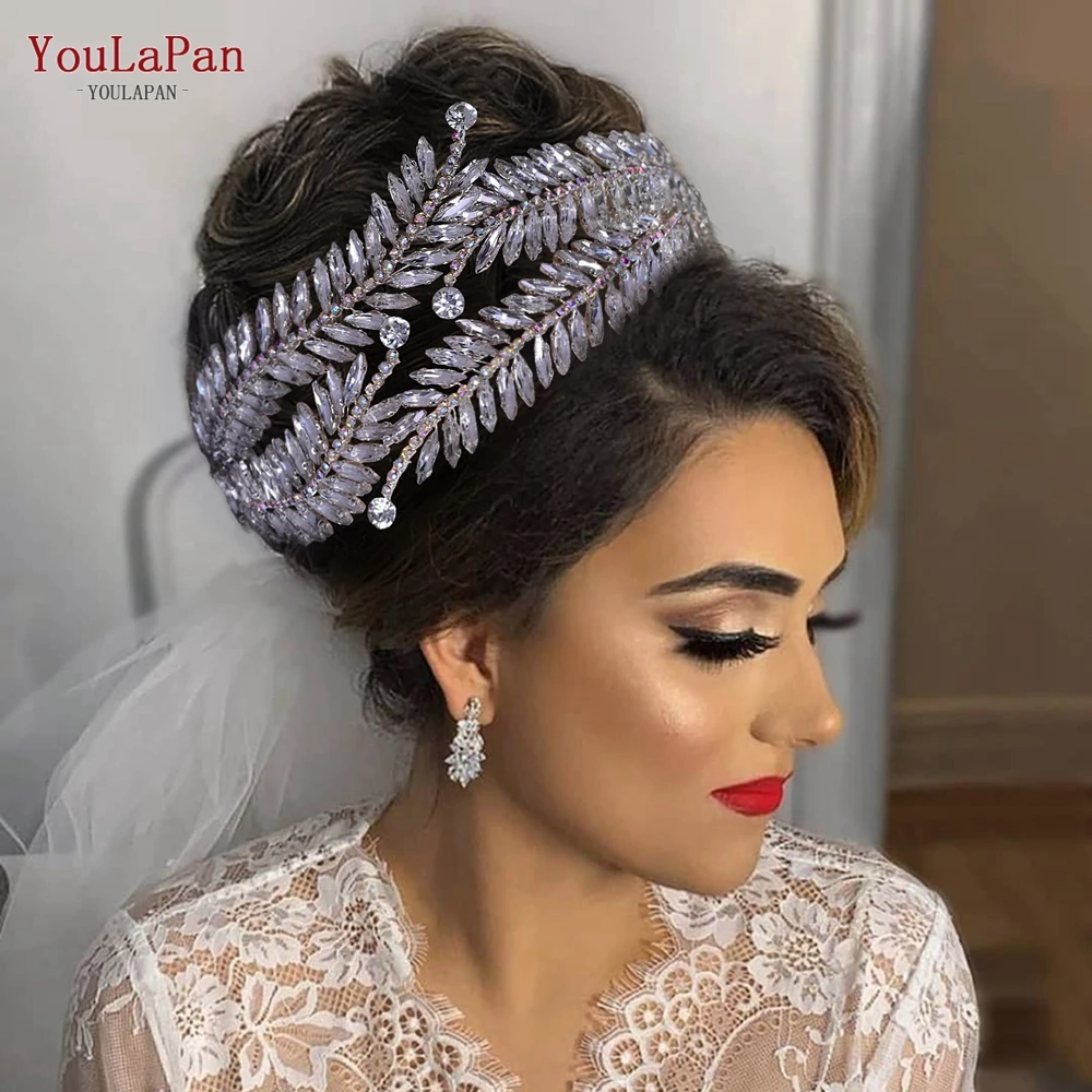 Youlapan HP419 Crystal Bridal Hoofdband Strass Tiara Vrouw Hoofddeksel Bruiloft Haar Accessoires Banket Haar Sieraden Kroon