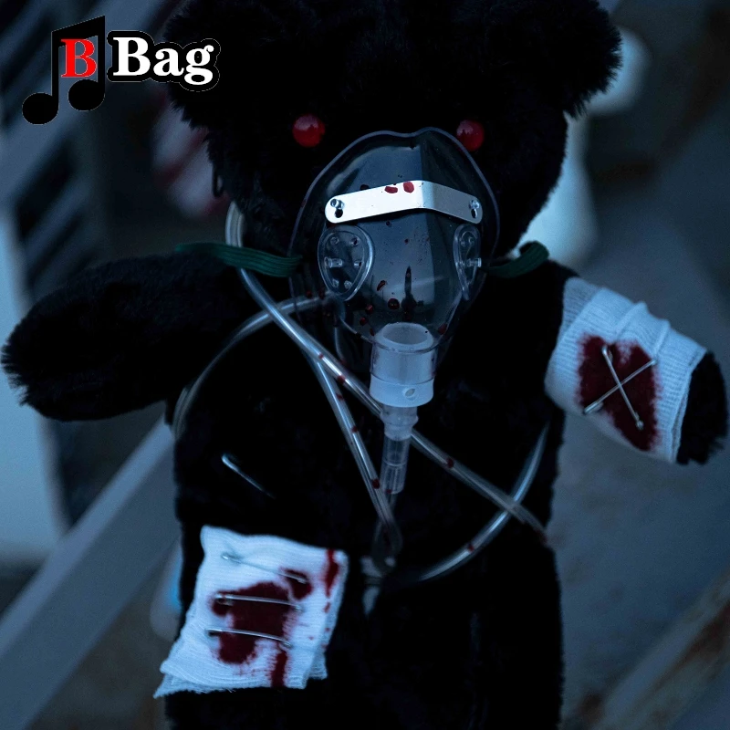 Handmade Gothic Lolita bear bag sickly sanguinary Bear Doll Bag Women Personality shoulder bag Halloween Cosplay Blood bear bag