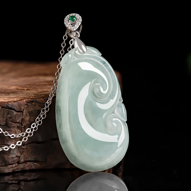 Hot Selling Natural Hand-carve Jade Wishful Necklace Pendant Fashion Jewelry Accessories Men Women Luck Gifts