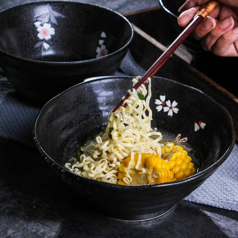 

LingAo-Bowl Shaped Noodle Bowl, Japanese Ceramic Ramen, udon Noodles