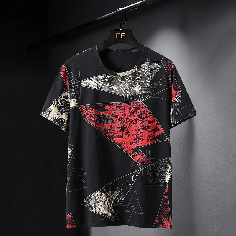 Oversize T-shirts Men Big Size 10XL Tops Tees Summer Hip Hop Casual Print Tshirts Plus Size 9XL10XL Clothes Cool HX455