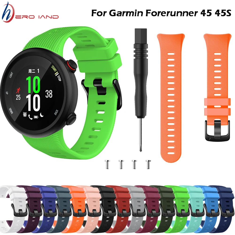 15 Colors Wristband Band Strap For Garmin Forerunner 45 45s Swim 2 Silicone Replacement Smart Watch Fashion Watch Accessories