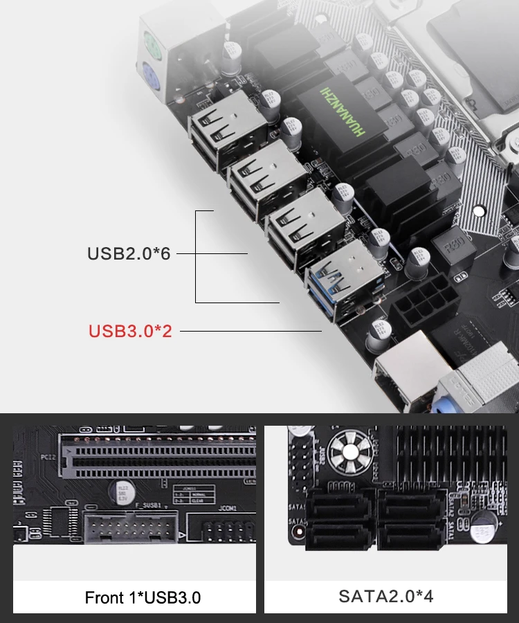 Imagem -03 - Huanzhi-placa Mãe para Computador de Construção Placa Mãe com Cpu Xeon X5650 1366 Ghz 2x4g 8g Ram Reg Ecc Anos de Garantia