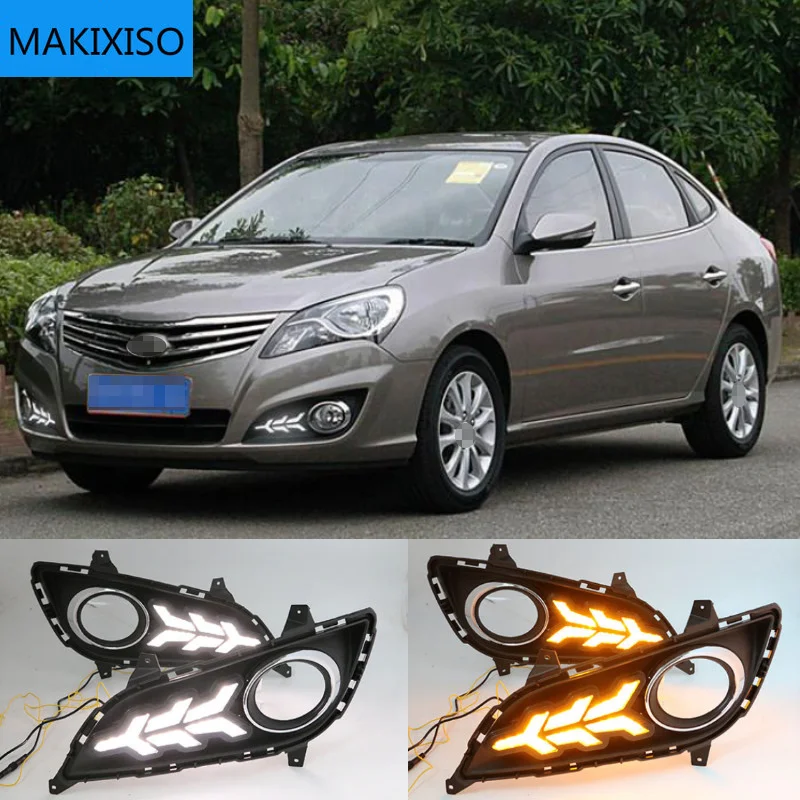 

2pcs For Hyundai Elantra 2011-2016 LED DRL For Elantra High Brightness Guide LED DRL Led Fog Lamps Daytime Running Lights