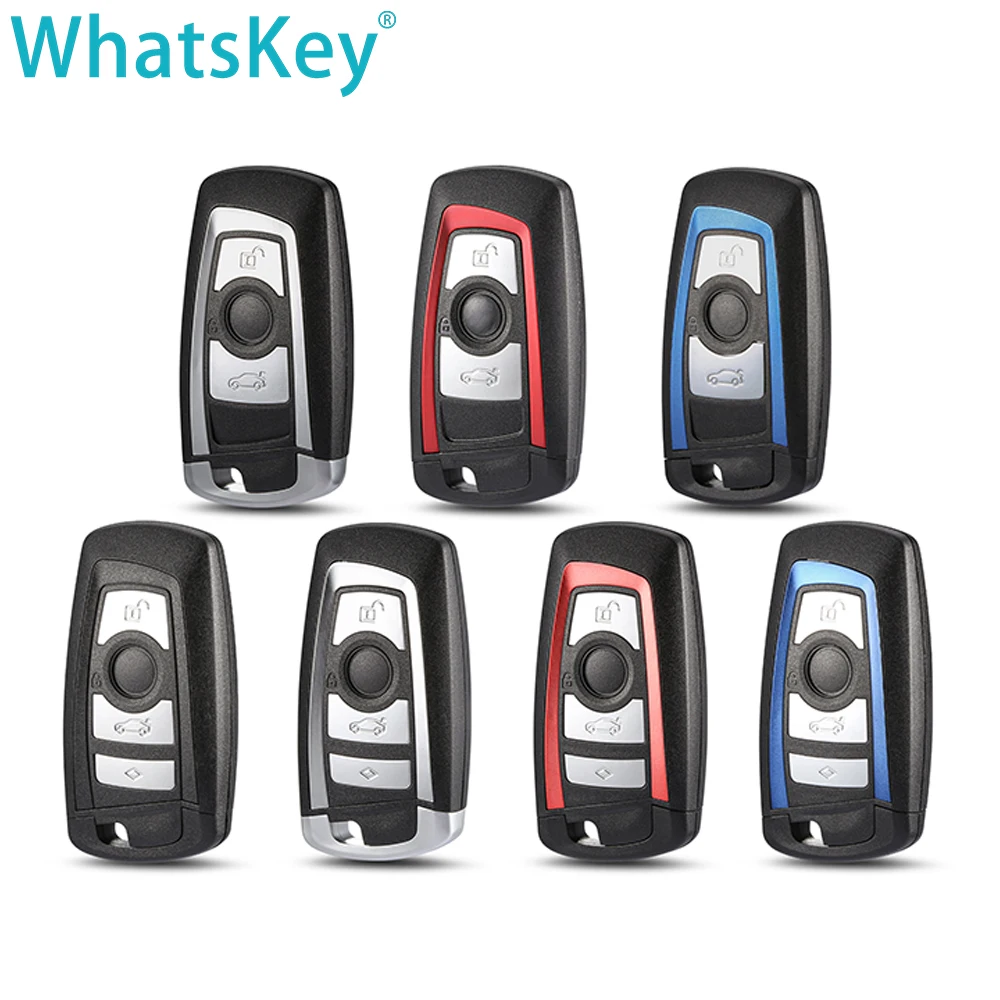 WhatsKey 3/4 zamiennik z przyciskami zdalny inteligentny obudowa kluczyka samochodowego dla BMW CAS4 F 3 5 7 serii F10 F20 F30 F40 X5 E92 E90 etui