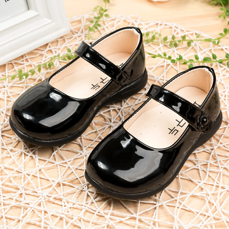 Chaussures en Cuir Noir pour Bébé Fille, Souliers d'École pour Enfants de 4, 5, 6, 7, 8, 9, 10, 11-16 ans, Printemps et Automne