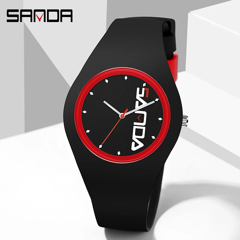 

SANDA Ladies Watch Quartz Creative Sports Watch Student Waterproof Watch Rubber Clock Children Clock Ladies Watch Orologio donna