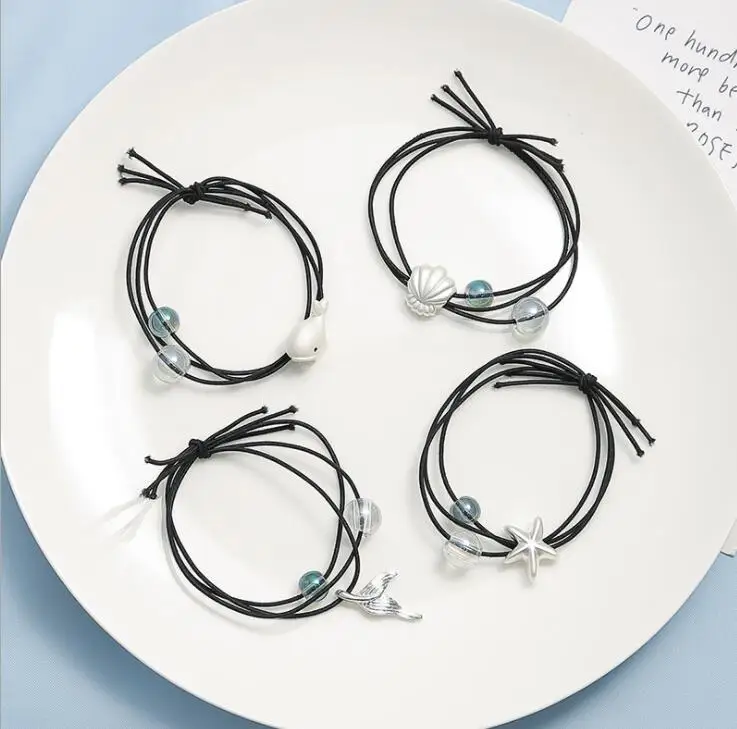 

Резинка для волос с морским кристаллом, эластичные ленты для волос для девочек, повязка на голову ручной работы, резинка для волос, детский набор аксессуаров для волос для женщин