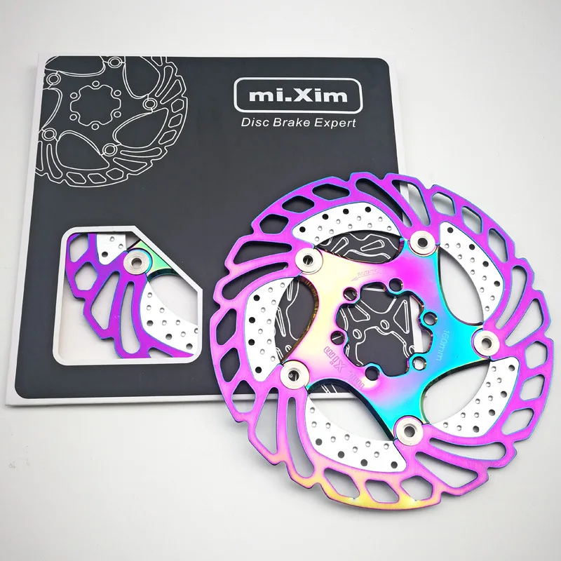 Colorful MTB DH Disc Brake 140/160/180/203mm Bicycle Cooling Floating Rotor Mountain Road Bike Cool Down Rainbow Ice Rotors