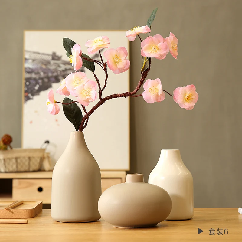 

Минималистичная японская керамическая ваза, классический черно-белый фарфоровый настольный цветочный горшок для украшения дома, искусства и ремесел