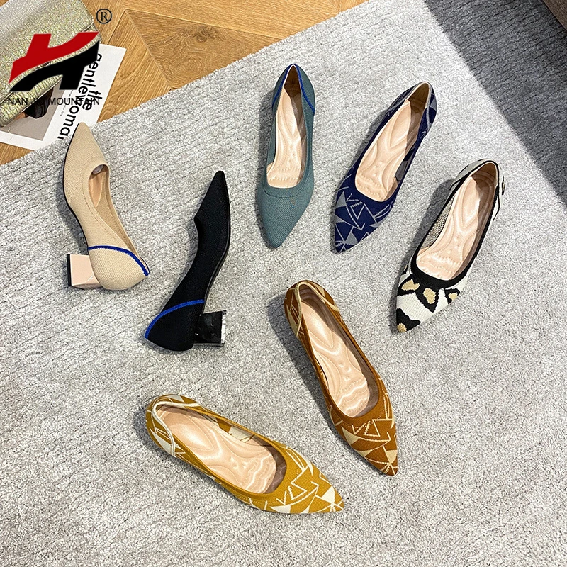 High Heel Single Shoes Comfortable Thick Heel Pointed Toe Women Shoes Casual Spring And Autumn Woman Shoes