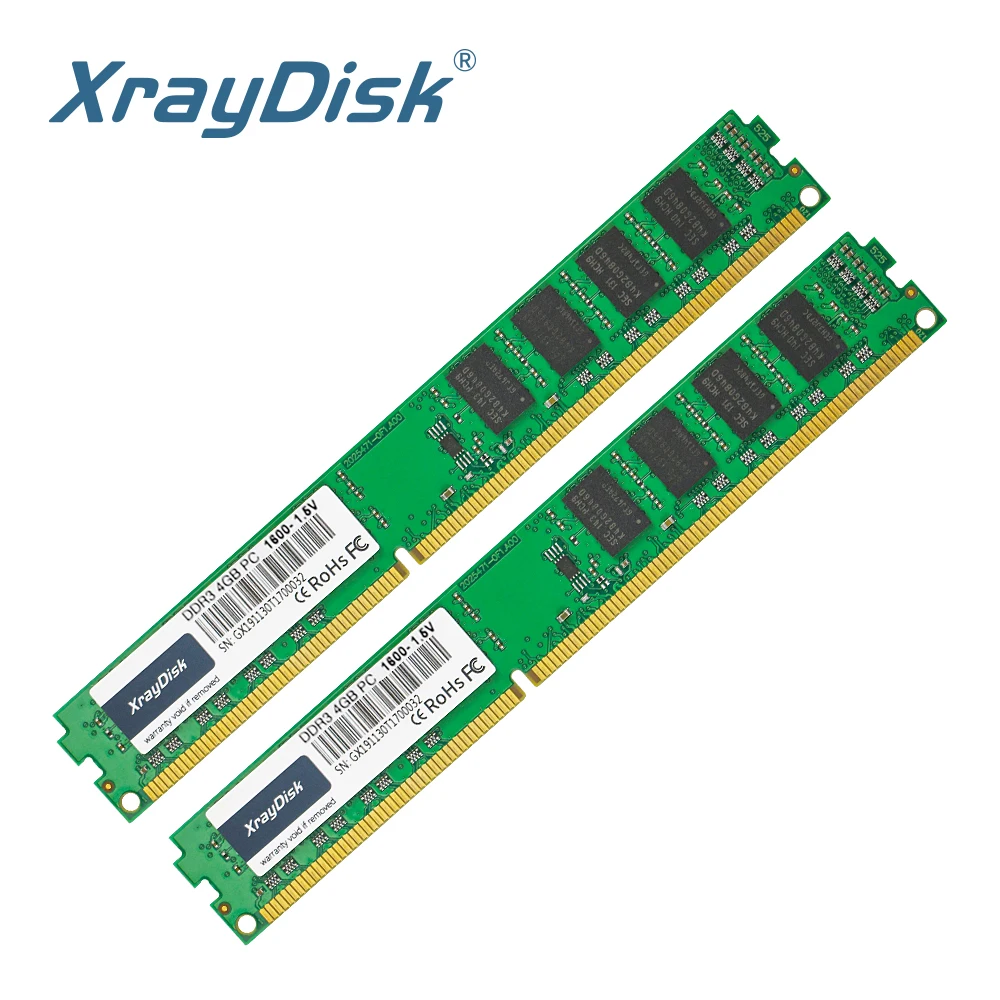 XrayDisk DDR3 8GB 4GB Memory 1600Mhz 240pin 1.5V Desktop Ram Dimm