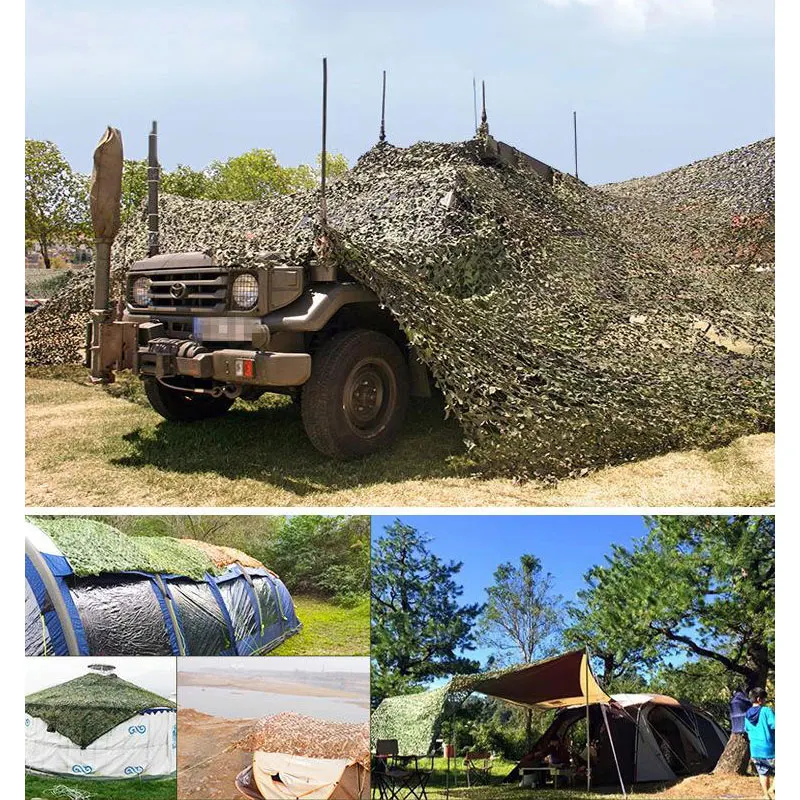 Camo Netting 3x3 4 5 6M 5 colour mesh Camouflage Net shade awning bulk roll hunting Sunshade Camping Pure green Sun shade fence