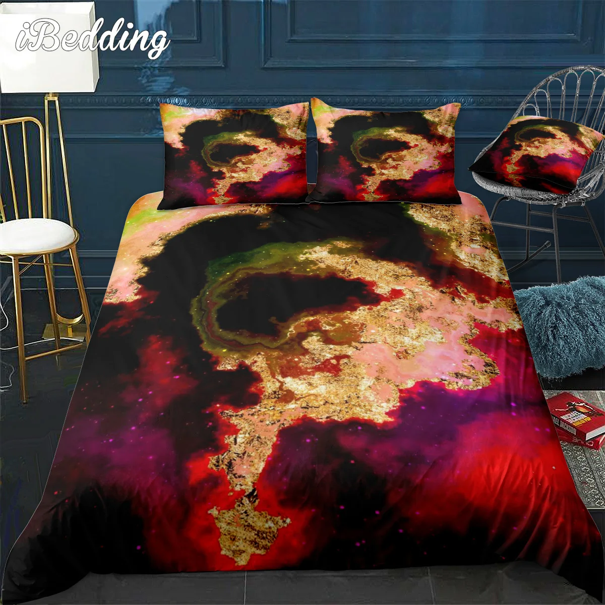 Starry Nebula In Space Bedding Set Bed Linen Technology Trend for Adult Teen's Bedroom Decor 3D Colorful Cartoon Duvet Cover