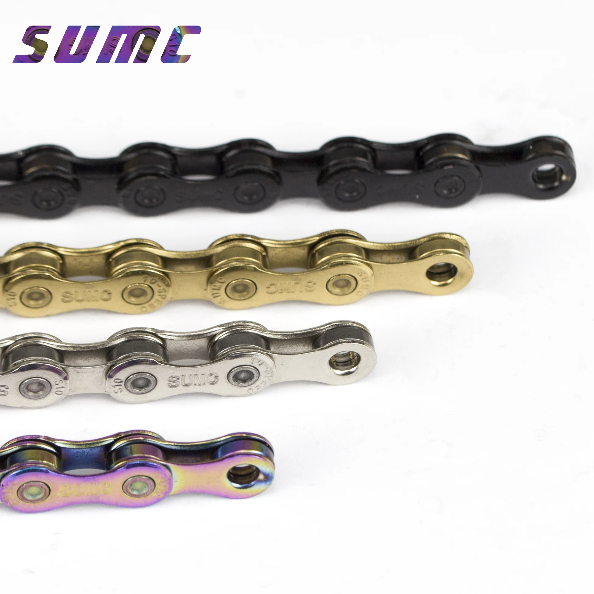 SUMC-Bike Chain for Road and Gravel Bicycles, MTB Parts, 9 10 11 12 Speed, 116, 126L Links, Gold, Silver, Rainbow, Black, New