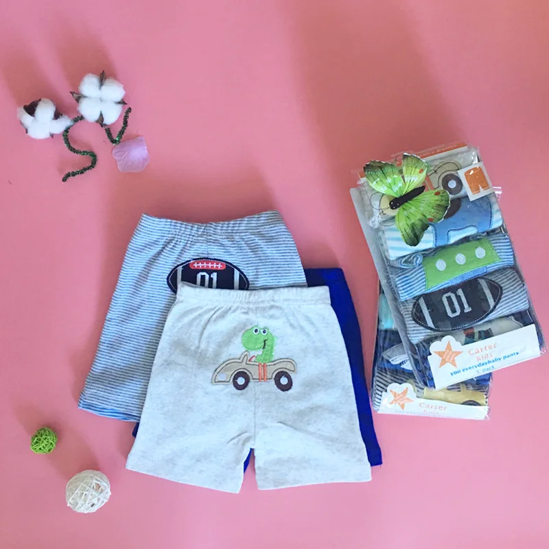 [3/4/5Pcs/lot Random Color]Summer Baby Boys Girls Shorts Cartoon Newborn Baby PP Shorts 100%Cotton Toddler Pants Infant Clothes