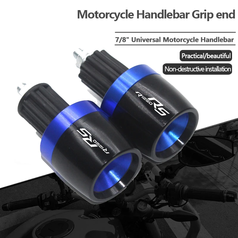 R1250RS LOGO For BMW R 1200 RS R1250 RS High Quality Motorcycle Handle Grips Ends Handlebar Counterweight Cap Plug Slider