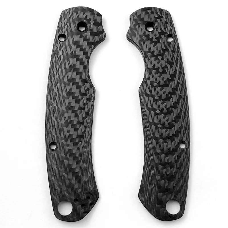 Imagem -02 - Carbon Fiber Knife Handle Grips Patch para Spyderco Paramilitar Para2 C81 Escalas de Aranha Faça Você Mesmo Peças de Reparo Completa 3k Par