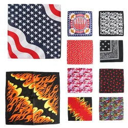 Cotton Bandana kerchief  Unisex Black Hair Band Neck Scarf Sports Headwear Wrist Wraps Head Square Scarves Print Handkerchief