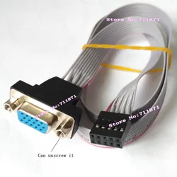 60cm 10P to 15P VGA Female Cable 2.54 Pitch 10Pin 10P VGA Cable Line 2*5 10 Pin D-Sub Line Cable 10P 10Pin to D-Sub VGA Female