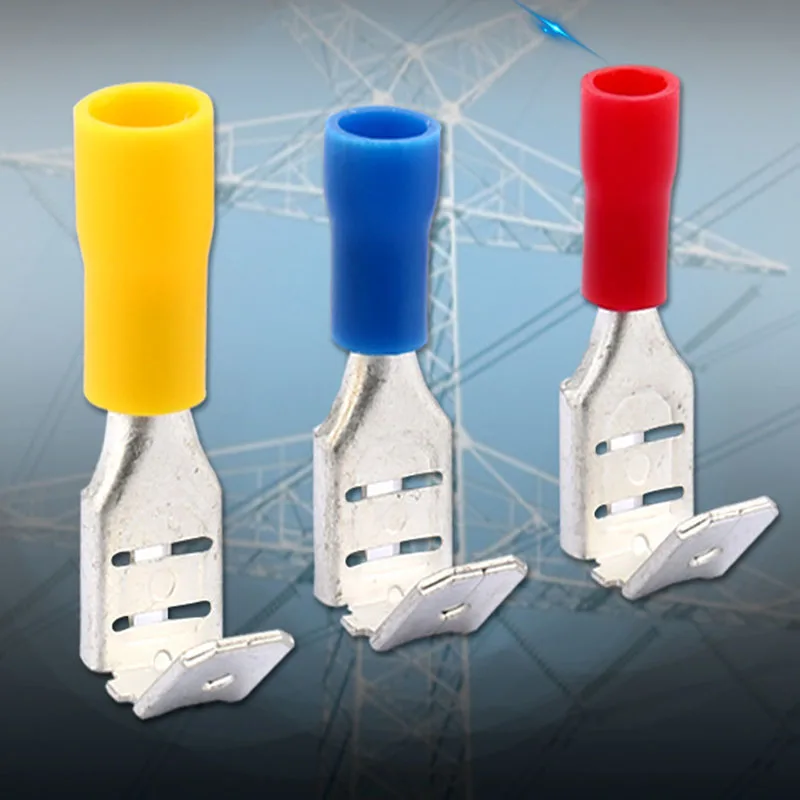 PBDD terminals series 100PCS/Bag blue yellow red piggy back disconnector Cable Connector wire terminals pre-insulating terminals