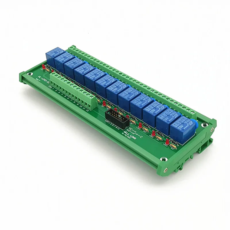 DIN Rail Mount 12 Channel PNP Type 24V 10A Power Relay Interface Module,SONGLE SRD-24VDC-SL-C Relay.