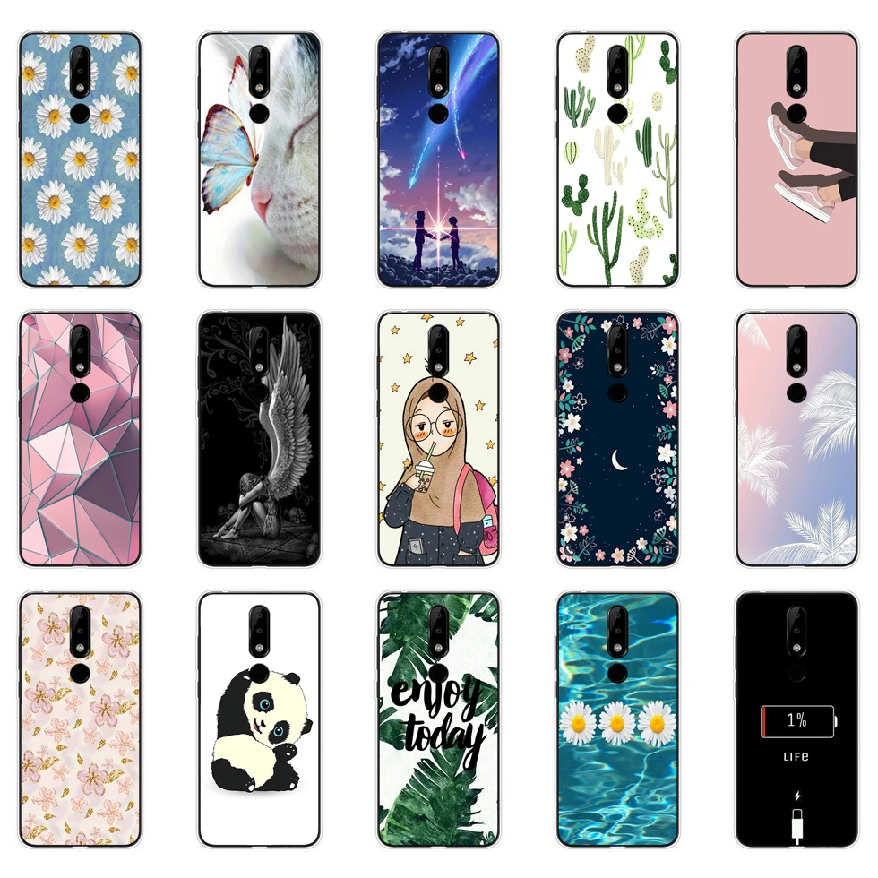 Silicon case for Nokia 5 5.1 Plus case soft tpu back phone cover shockproof printing Coque bumper housing