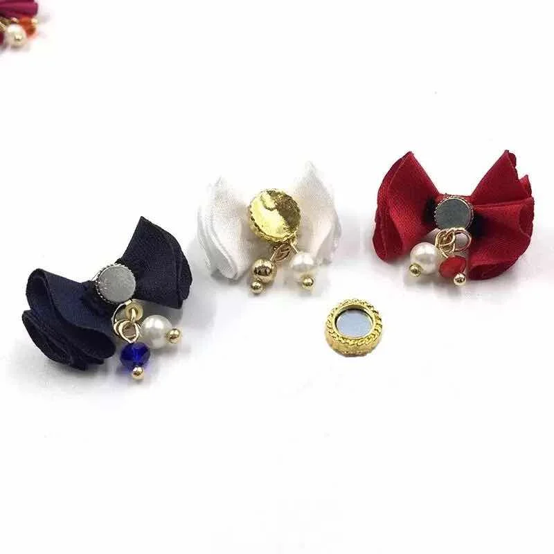 5 Chiếc Vải Nơ/Hoa 3d Móng Tay Nghệ Thuật Trang Trí Từ Có Thể Tháo Rời Mặt Dây Chuyền Đồ Trang Trí Dán Móng Tay Phụ Kiện Trang Sức