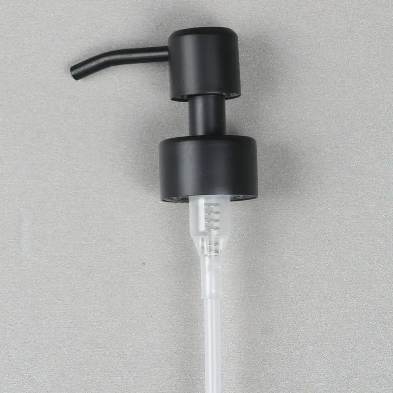 1Pc Rvs Mat Zwart Fles Pomp Douchekop Pomp Hoofd Shampoo Druk Pomp Sanitizer Spray Nozzle