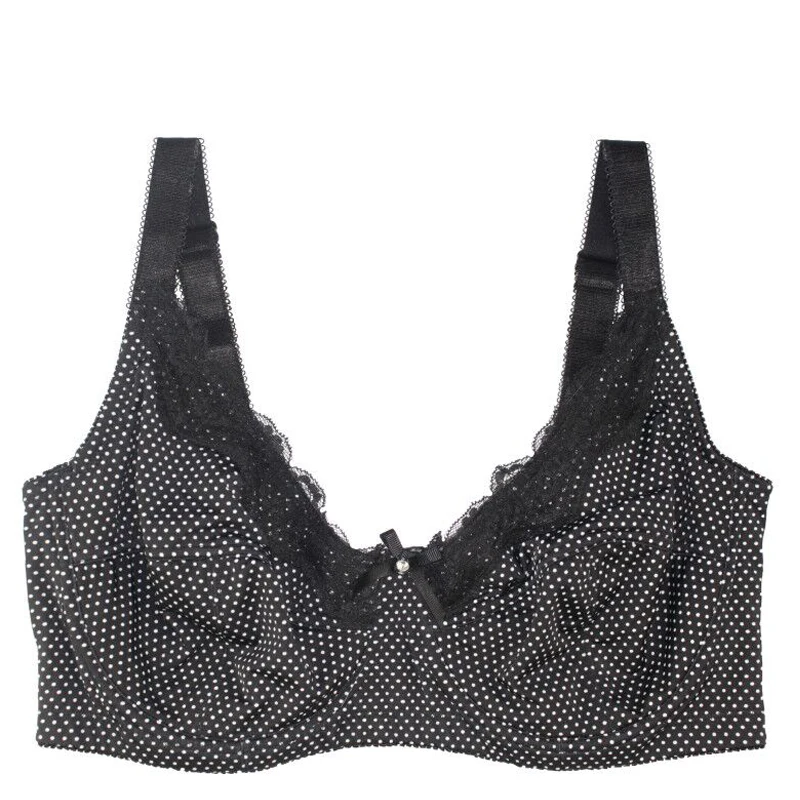 Mierside-Sujetador de lunares para mujer, ropa interior de talla grande, color gris/Negro/marrón, C/D/DD/DDD/E/F/G, D0295
