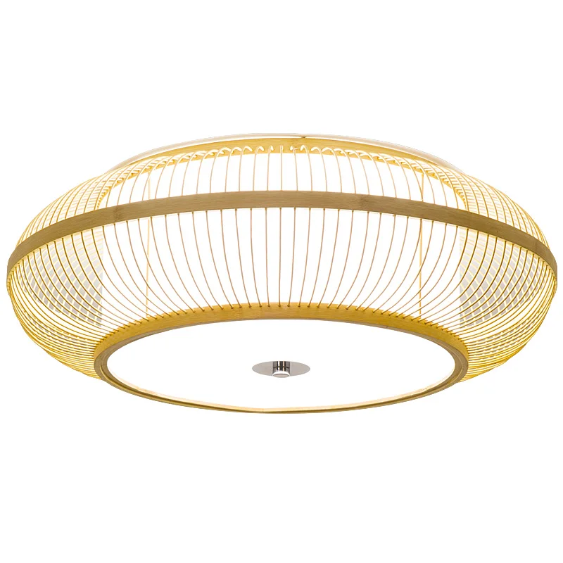 Asia Bamboo Ceiling Light Chinese Style Hanging Ceiling Cover Lamps for Living Room Dining Room Ceiling Light For Hotel