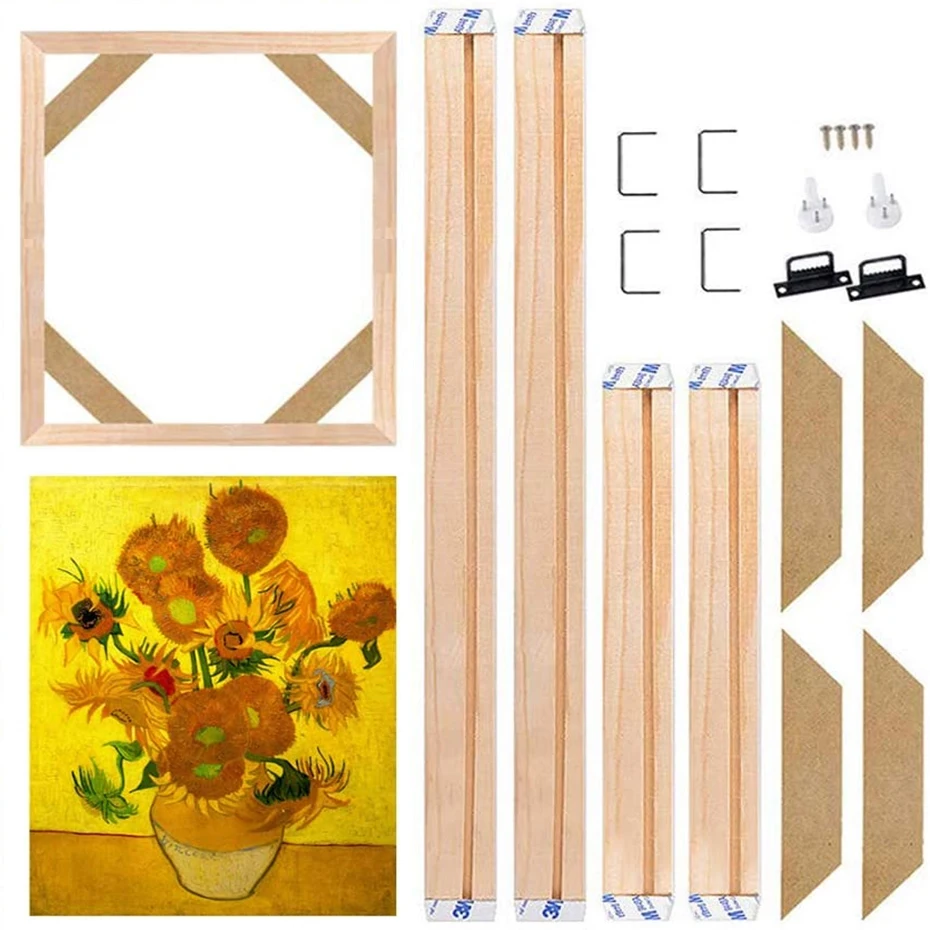 DIY Wood Picture Frame Stretcher Bars Photo Poster Frames Wall Art Kit Accessorie Canvas Diamond Oil Painting Gallery Home Decor