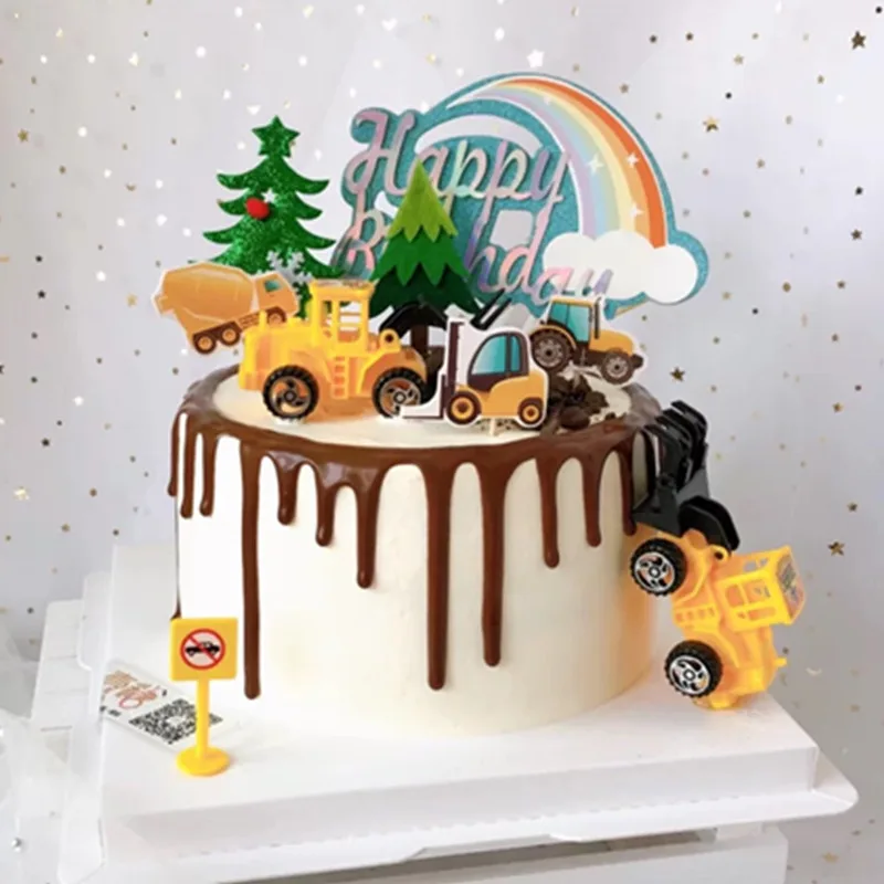 Bouw Party Decor Cake Toppers Techniek Voertuig Auto Cake Decoraties Bakken Gunst Voor Kinderen Baby Shower Verjaardagsfeestje