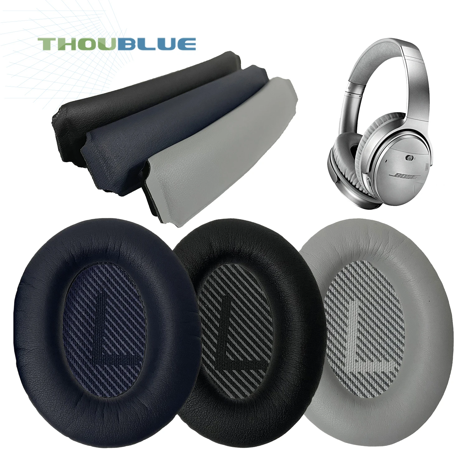 THOUBLUE Replacement Ear Pad For BOSE QuietComfort QC35 QC35II Earphone Memory Foam Cover Earpads Headphone