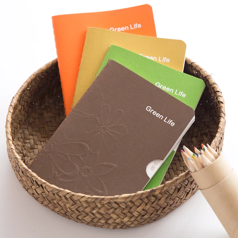 Kintrees-دفتر ملاحظات بخيط A6 ، أدوات مكتبية ، محب ، كوري ، إبداعي ، بسيط ، لون خالص ، للطلاب